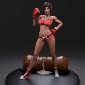 1/24 75 мм, 1/18 100 мм, модель из смолы, фигурка девушки-боксера, неокрашенная скульптура, нет цвета RW-014