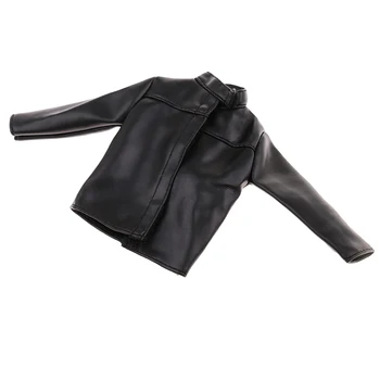 1:6 Черная куртка из искусственной кожи, пальто, одежда для 12-дюймовых мужских игрушек-экшн-фигурок