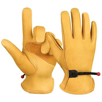 1 пара рабочих перчаток Сварочные рабочие перчатки из воловьей кожи для защиты ладоней Садовые механические ремонтные перчатки Износостойкие