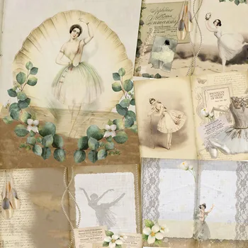 1 упаковка винтажных элегантных балетных наклеек DIY Craft Альбом для скрапбукинга Junk Journal Декоративные наклейки