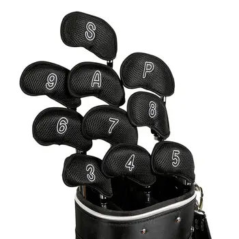 10 шт. / упак. Сетчатые железные головные уборы для гольфа Комплект Вышитых легких головных уборов для клюшек для гольфа Железные Головные уборы для гольфа Снаряжение для гольфа