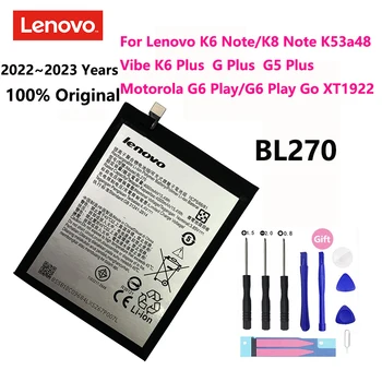 100% Оригинал Для Lenovo K6 K8 Note K53a48 Vibe K6 G G5 Plus 4000 мАч BL270 Аккумулятор Для Motorola Moto G6 Play XT1922 Bateria