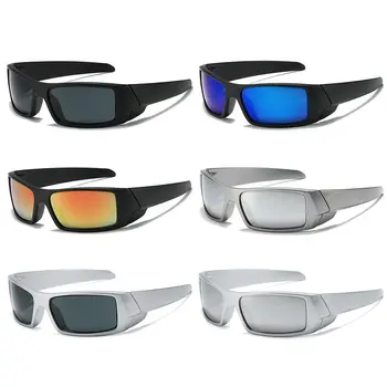 1шт 2023 Обернуть вокруг солнцезащитных очков Y2K Футуристические спортивные солнцезащитные очки Модных оттенков Винтажные очки для очков в стиле панк