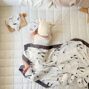 2-Слойное бамбуковое хлопковое детское одеяло, пеленание для младенцев, детское постельное белье, банное полотенце, одеяло для новорожденных
