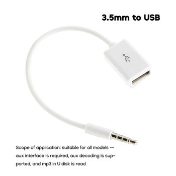 3,5 мм Разъем AUX к USB 2,0 Конвертер Кабель Aux Шнур Для Автомобильного MP3-Динамика U-Дисковый Конвертер OTG Адаптер