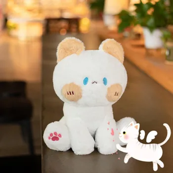 30 см Прекрасная сидящая белая кошка Кукла Плюшевая игрушка, мягкий застенчивый Котенок с милой лапкой, игрушки для умиротворения ребенка для детей, подарок на День рождения для девочек