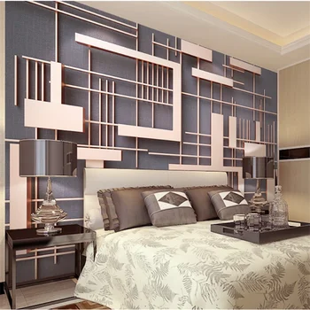 3d обои wellyu на заказ, мозаика из квадратной ткани в стиле ретро из розового золота, гостиная, спальня, диван, фоновые обои для телевизора