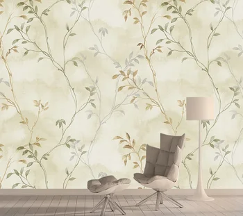 3D-фреска в стиле ретро с листьями, обои для домашнего декора, Контактные фрески, обои для стен гостиной, обои для благоустройства