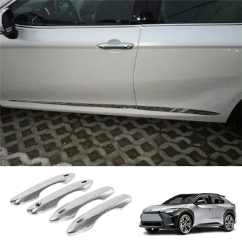 4шт ABS Хром Серебристый автомобиль Внешняя Боковая Дверная ручка для Toyota Bz4X 2022 2023