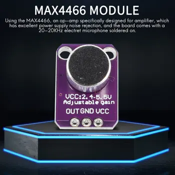 5шт GY-MAX4466 Электретный микрофонный усилитель MAX4466 Модуль с регулируемым коэффициентом усиления для Arduino