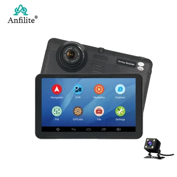 7-дюймовая камера Android dash автомобильный видеорегистратор GPS-навигация Bluetooth wifi камера fhd 1080p рекордер автомобиля GPS бесплатные карты