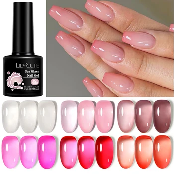 7 МЛ Желейно-Розовый Гель-лак для ногтей Полупрозрачный Цветной Гель Vernis Полупостоянный УФ-гель для ногтей Верхний слой лака для ногтей