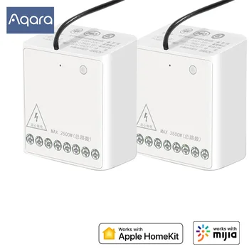 Aqara Беспроводное Реле Zigbee Двухсторонний Модуль Управления Smart Remote Switch Контроллер Лампы 2 Канала Для Xiaomi Mi Home Homekit App