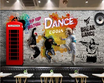 beibehang Custom papel mural ручная роспись уличных танцевальных обоев танцевальное украшение живопись фоновые обои для гостиной