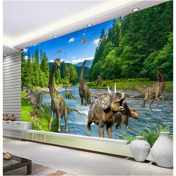 beibehang Индивидуальные 3d настенные фрески обои 3d hd джунгли река водопад украшение картина 3d гостиная фотообои