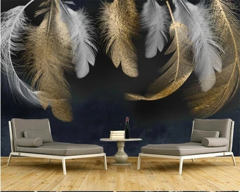 beibehang Настроил современный новый минималистичный ТВ-фон в скандинавском стиле с перьями, обои papel de parede