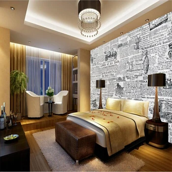 beibehang обои для стен 3 d настенная роспись на заказ ретро черно-белая газета фотообои для домашнего интерьера 3d обои