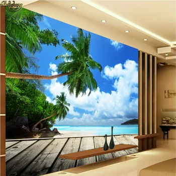 beibehang Пользовательские 3D фотообои на стену Голубое небо Солнечный свет Поле цветов подсолнуха Гостиная Спальня Фон для телевизора