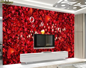 beibehang Пользовательские фотообои фреска красный лепесток розы ТВ фон обои для домашнего декора обои для гостиной