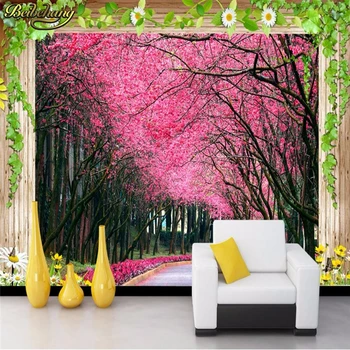 beibehang Фото Обои для спальни на заказ, 3D фрески, современное искусство, вишневый диван для гостиной, обои для спальни в виде дерева