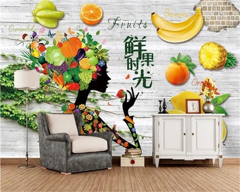 beibehang фреска papel de paredeCustom крупномасштабная мода свежие фрукты обои фон настенная декоративная живопись hudas beauty