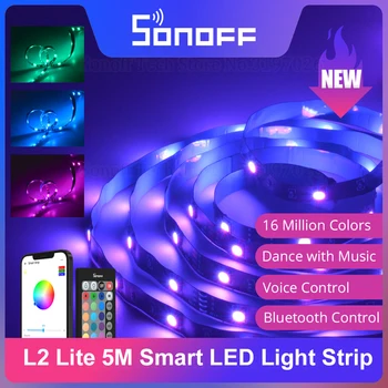 Itead SONOFF L2 Lite 5M EU / US Светодиодная лента RGB Управление Атмосферным Освещением DIY Smart Scene через eWeLink Поддержка Google Home Alexa