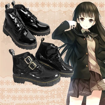 LoveLive Японская Студенческая обувь в стиле Лолиты Kawaii College Girl из искусственной кожи для пригородных поездок, аниме-косплей, Готическая Обувь на платформе JK
