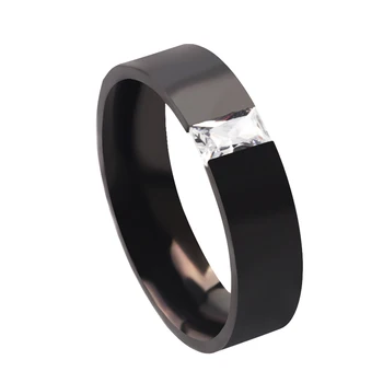 QianBei Геометрический дизайн, Женское модное обручальное кольцо из нержавеющей стали с золотым и черным покрытием Для женщин, Летний подарок на помолвку