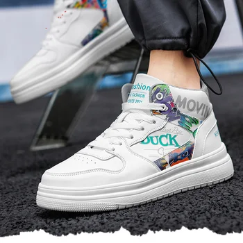 TaoBo Kid, размер 31 32, уличные повседневные кроссовки, высокие белые легкие кроссовки в стиле граффити, удобная спортивная обувь для тренировок