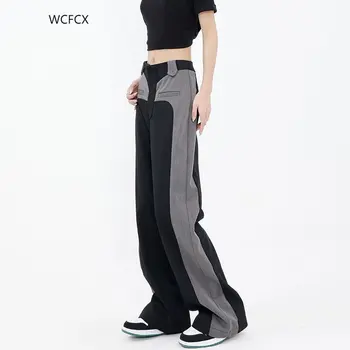 WCFCX STUDIO Женские широкие брюки Повседневные Свободные Длинные брюки с высокой талией Офисные женские брюки для костюма