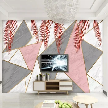 wellyu papel de pared Пальмовый лист геометрический мраморный фон для стен Пользовательские обои обои для домашнего декора настенная роспись из папье-маше