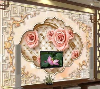 wellyu Пользовательские обои 3D обои Европейский узор кружевной узор розы фоновая стена гостиная украшение спальни 3D обои