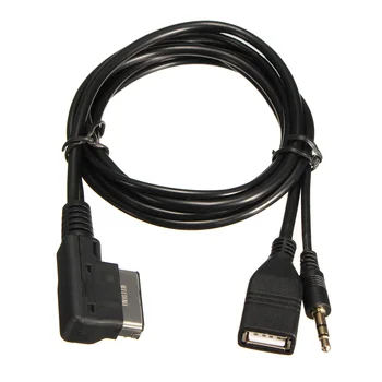 Автомобильная Музыка AMI MMI Интерфейс USB 3,5 мм Штекер Aux In Кабель-Адаптер для Audi Q5 Q7 A3 A4L A5 A1 1,5 м/5 футов