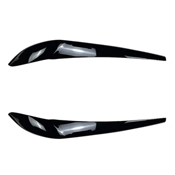 Автомобильные глянцевые черные фары, брови, веки, накладные ресницы, наклейки на фары головного света для BMW X3 F25 X4 F26 2014-2017