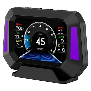 Автомобильный головной дисплей HUD Цифровой датчик системы OBD GPS Градиентометр скорости автомобиля Автоматический диагностический инструмент автомобильный спидометр