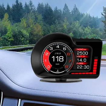 Автомобильный головной дисплей HUD OBD2 GPS Профессиональные обороты в МИНУТУ Температура воды Дисплей давления турбонаддува Сигнализация напряжения Цифровой спидометр