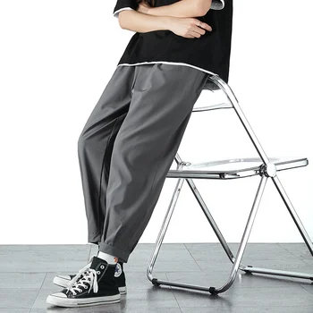 Брюки, мужской Корейский модный корсет, Повседневные брюки, Тонкий весенне-летний модный бренд Ins, спортивная одежда, капри для мальчиков