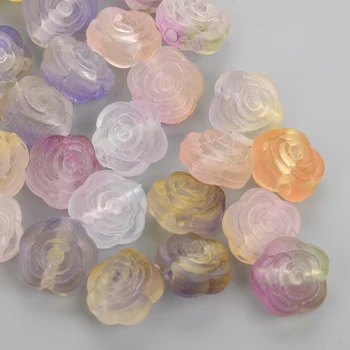 Бусины в виде цветов розы, Матовые Акриловые бусины-распорки для изготовления ювелирных изделий, Аксессуары для браслетов и ожерелий 