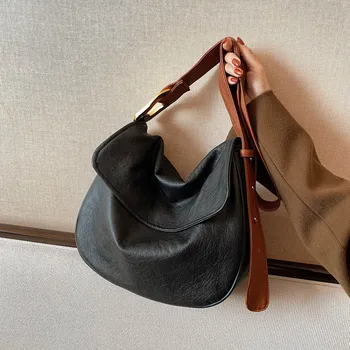 Винтажная женская сумка из мягкого полиуретана большой емкости, дизайнерские роскошные сумки, женские сумки через плечо, женские сумки с верхней ручкой, сумка-мессенджер