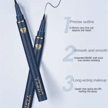 Водостойкий карандаш для подводки глаз 36H, Высокоточный черный жидкий карандаш для подводки глаз, Быстросохнущий инструмент для макияжа, не цветущий