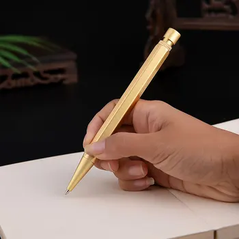 Высококачественная латунная цельнометаллическая шариковая ручка, приятная на ощупь, тяжелая ручка для письма Купить 2 Отправить подарок