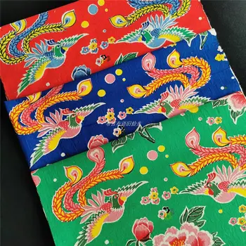 Грубая Ткань Ткань ручной Работы с Отпечатком руки и окрашенная Грубая Ткань Fengxi Peony В Китайском Стиле Ткань Ручной Работы DIY