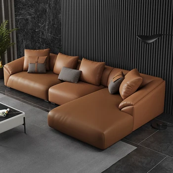 Диван в итальянском стиле, минималистичный, роскошный и угловой комбинированный диван для гостиной