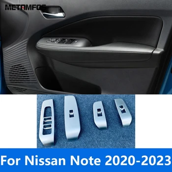 Для Nissan Note 2020 2021 2022 2023 Матовая Отделка крышки переключателя стеклоподъемника Рамка для подлокотника Наклейка Аксессуары для Стайлинга автомобилей