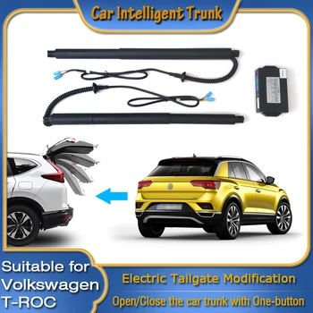 Для Volkswagen VW T-ROC Taos 2017 ~ 2023 Автомобильное Силовое Открывание Багажника Интеллектуальная Электрическая Всасывающая Задняя Дверь Интеллектуальная Стойка Подъема Задних Ворот