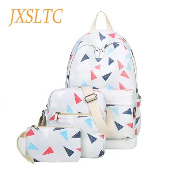 Женский комплект Рюкзаки Школьная сумка для девочек-подростков Packbag Школьная сумка с геометрической печатью Рюкзак для ноутбука Mochila Студенческий рюкзак