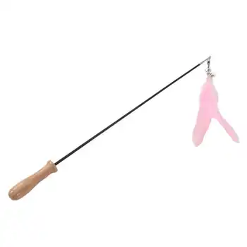 Игрушка-палочка для кошек 81,5 см / 32 дюйма Изогнутая игрушка из кошачьих перьев для домашних кошек