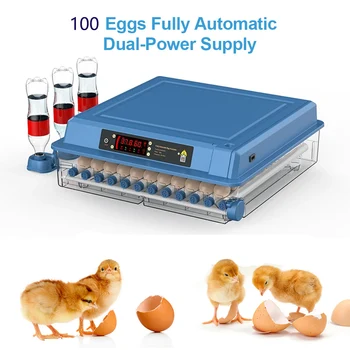 Инкубатор на 100 яиц с выдвижным мини-инкубатором для яиц с автоматическим пополнением объема ионной воды и контролем температуры