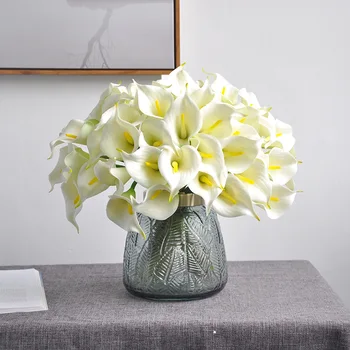 Искусственные цветы PU Real Touch Vivid Calla Lily для свадебного декора, стола для вечеринок, Цветочного украшения для стола 1шт