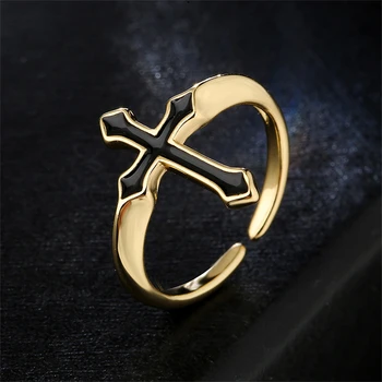Кольцо с крестом классического дизайна Mafisar для женщин и мужчин, Высококачественное золотого цвета, медь, CZ, Христианские украшения, женские аксессуары для пальцев